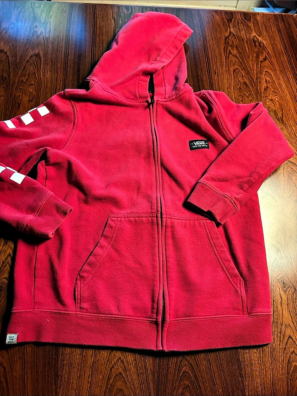 Vans Red Zip Hoodie boys large